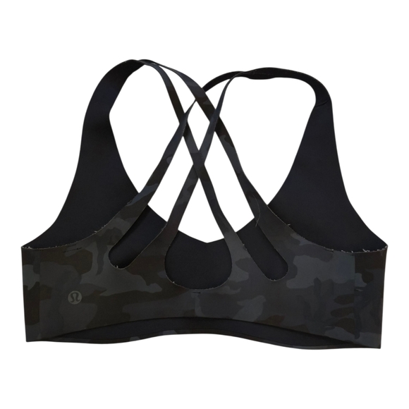 lululemon athletica Black Camo Strappy Sports Bra Size 6 - Picture 2 of 4
